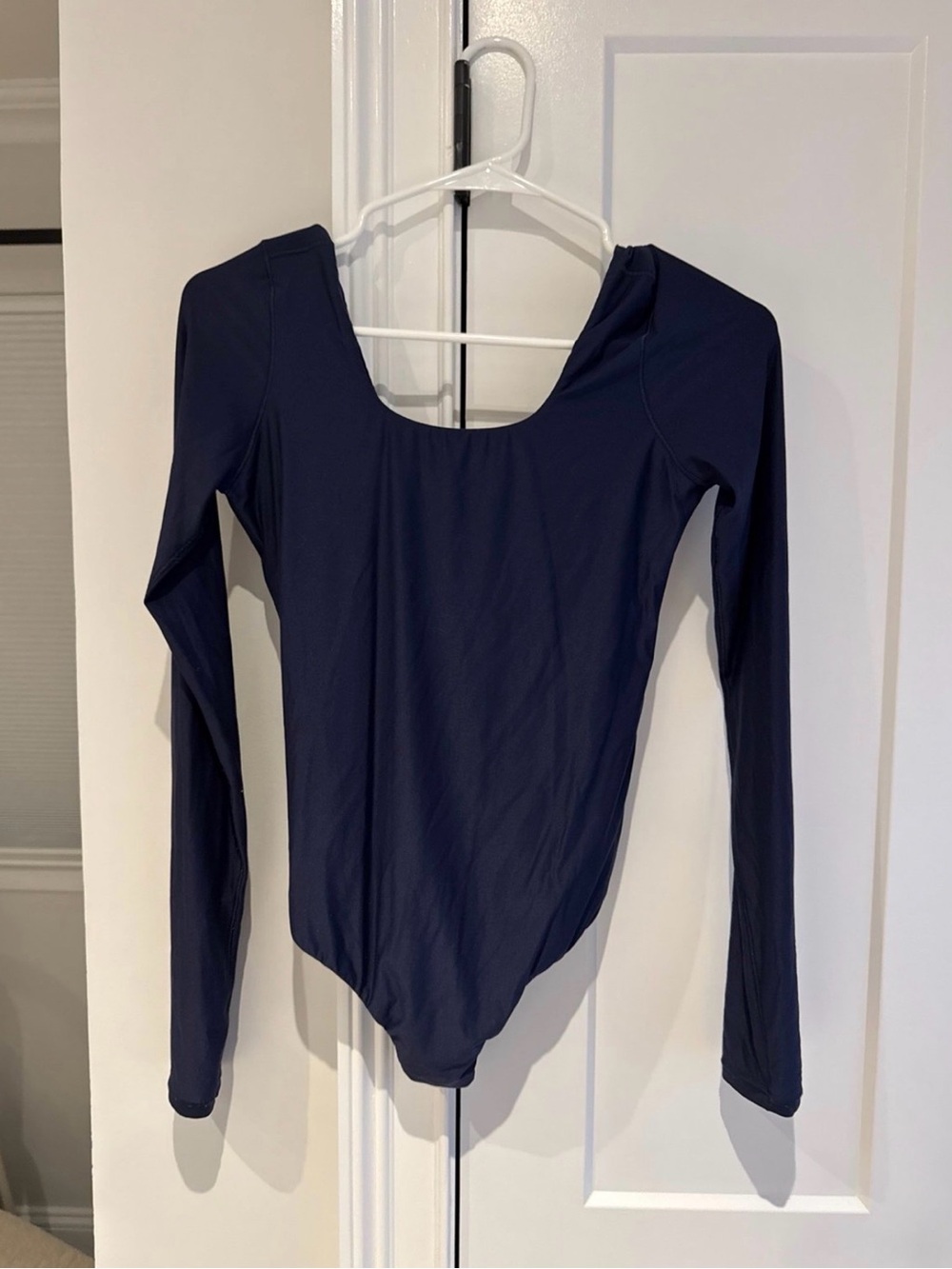 Women's Long Sleeve Scoop Neck Bodysuit - Navy